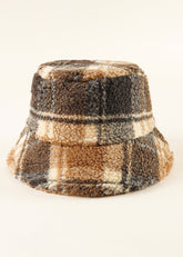 Plaid Teddy Bucket Hat Sai Feel